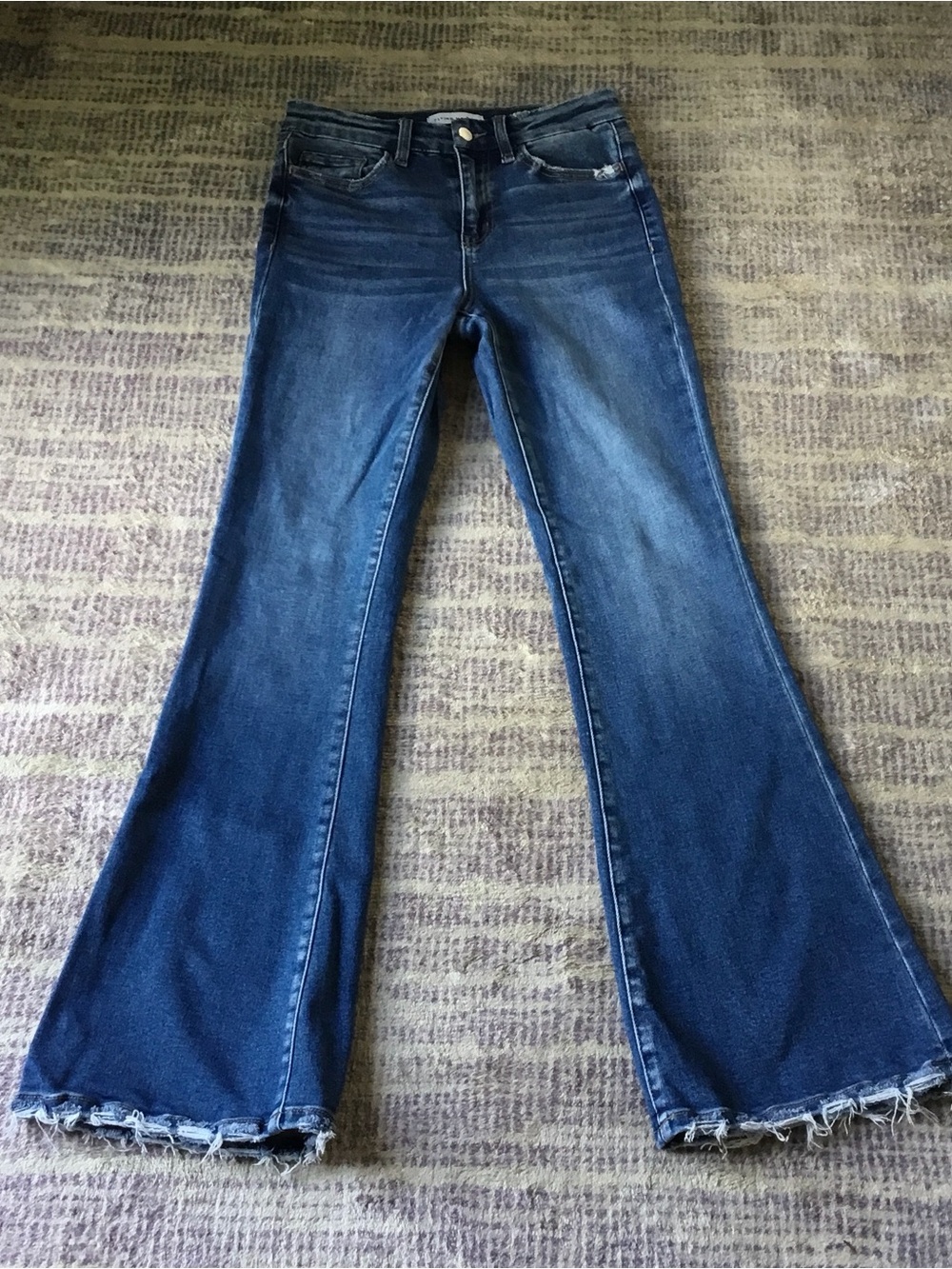 Flying Monkey™ High Rise Frayed Hem Flare Jean